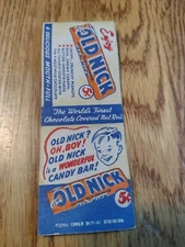 VTG. MATCHBOOK: OLD NICK CANDY BAR 5¢ MP2