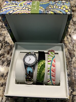 VERA BRADLEY WATCH SET - 3 INTERCHANGEABLE BANDS EXCELLENT  display picture 2