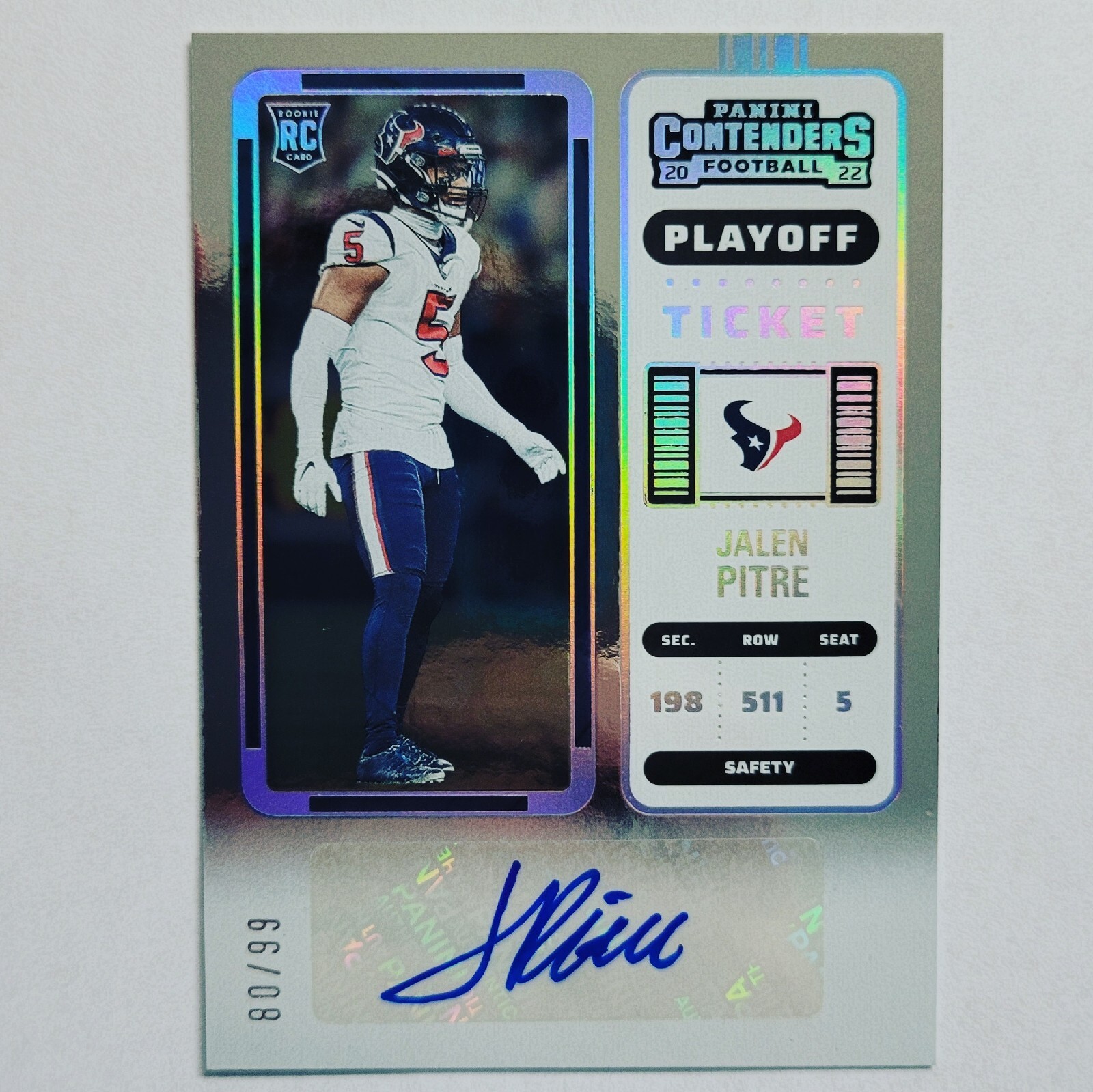 2022 Panini Contenders Rookie Ticket Autographs # 170 Jalen Pitre Playoff /99