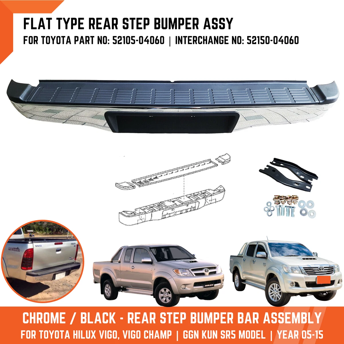 Toyota hilux rear bumper for sale outlet