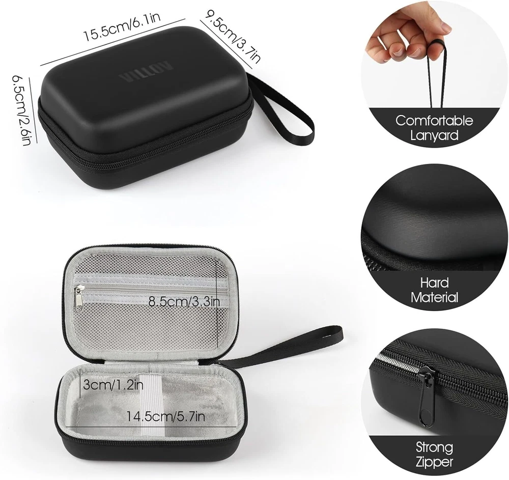 Label Maker Case: Soft EVA Material, Compatible with Phomemo Small, Black