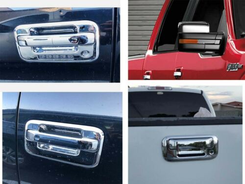 Chrome Mirror + Tailgate + 4DR Handle Covers W/keypad Combo Fits 09-14 Ford F150 - Picture 2 of 2