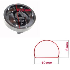 Manopola Cucina Professionale Attacco Mezza Luna 10 x 6 mm Esterno 61,5 mm