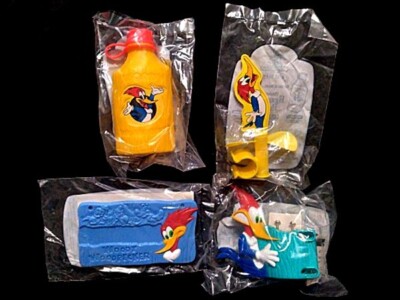 レア品 Woody•Woodpecker ガレージキット Hardees 1998 Fun Meal Pack Woody Woodpecker Complete Set Of 4