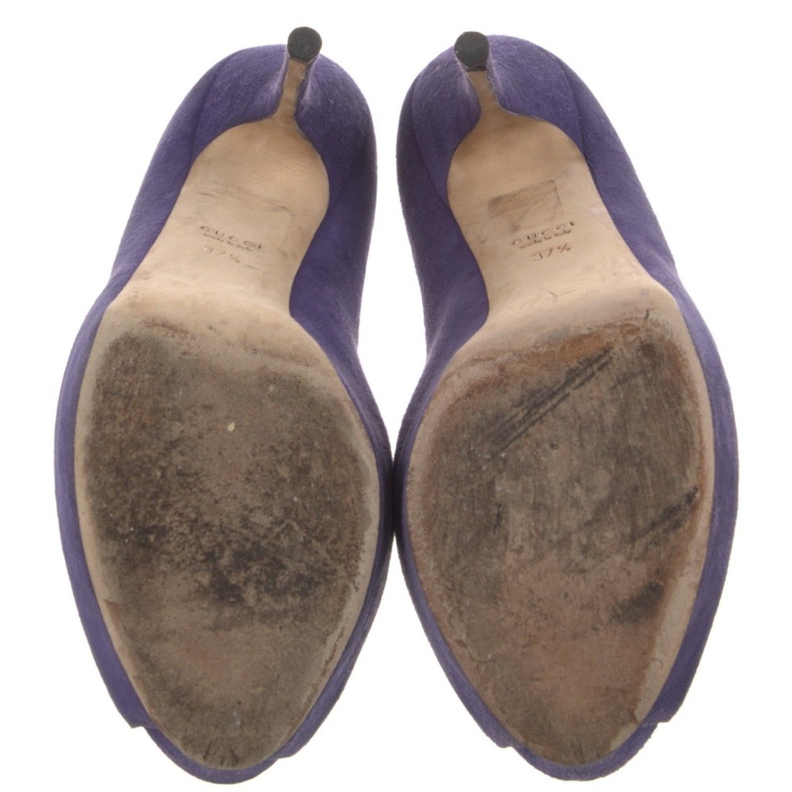 Gucci Purple Suede Platform Peep Toe Stiletto Heels Size IT 37.5 thumbnail 5