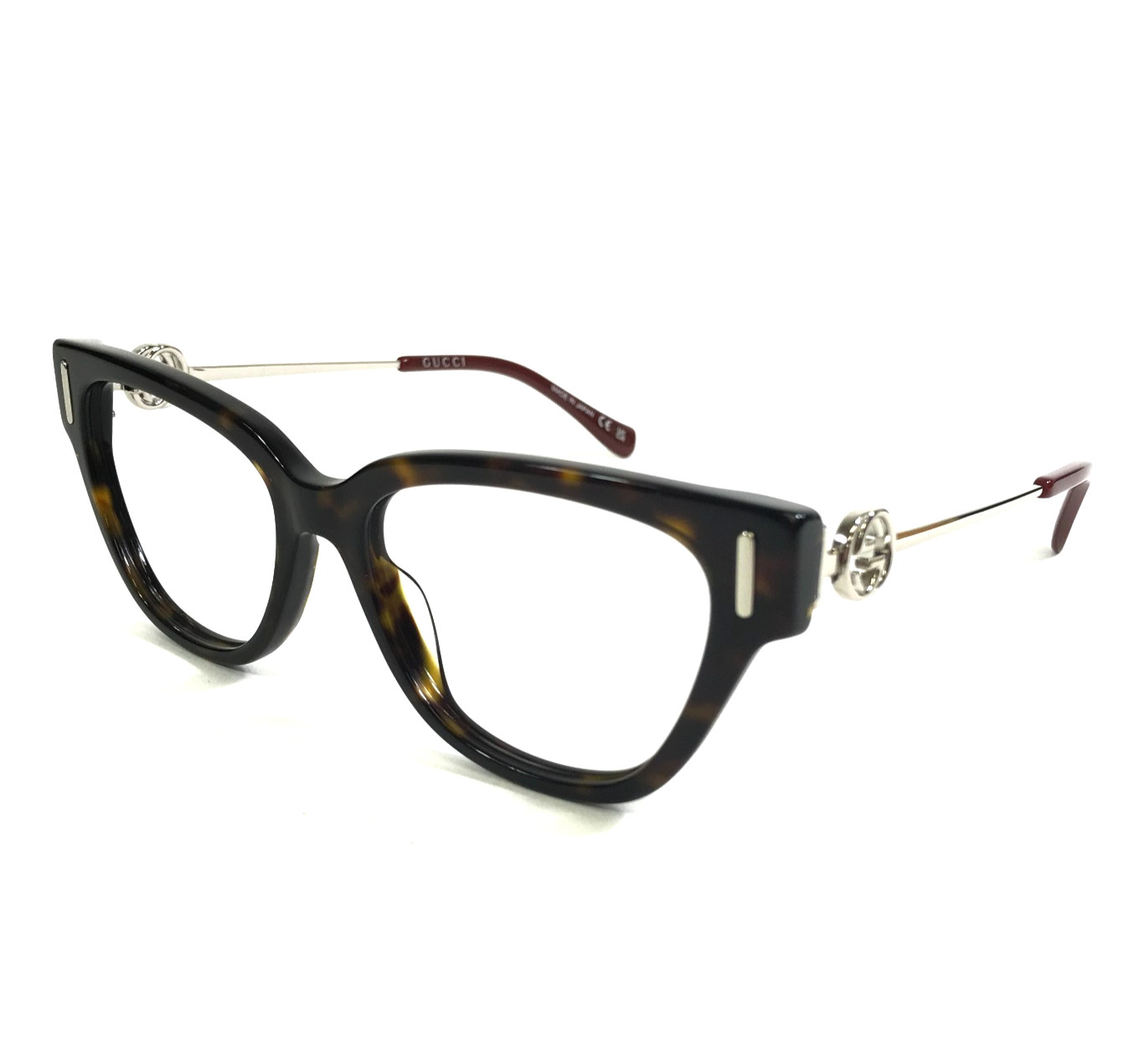 Frames Gg1205o 002 Tortoise Silver Cat Eye Full Rim 52-16-13