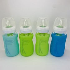 Lot of 4 Dr Brown  s Natural Flow 9 Ounce Glass Anti Colic Bottles Nipple Size 1