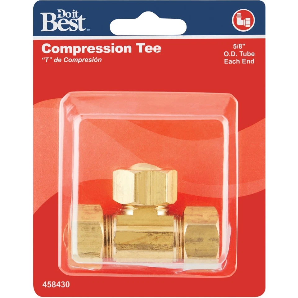 Do it 5/8 In. Compression Brass Tee 458430 SIM Supply, Inc. 458430 009326425214 - Image 2 of 2