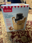 Sunbeam 4-Quart Wooden Bucket Electric Ice Cream Maker, Brown Black FRSWDBK
