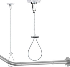 Ceiling Mounted Shower Curtain Rod Support Bracket-60  Adjustable Ceiling Suspen