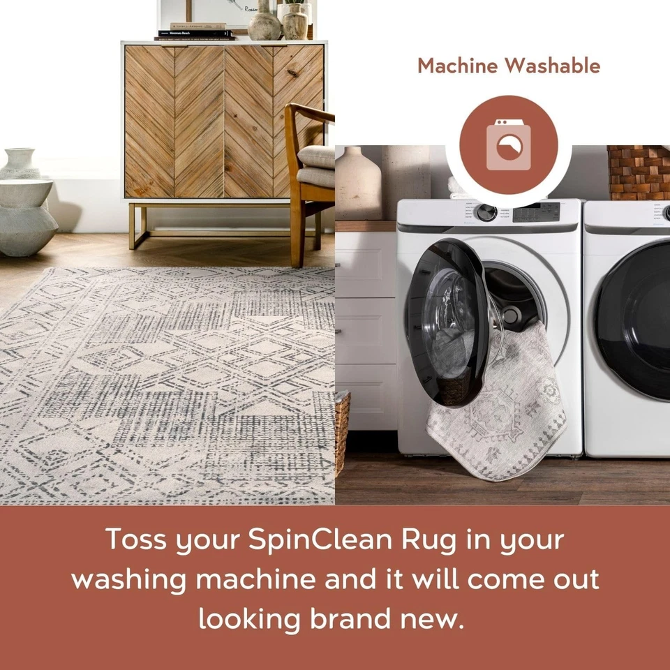 2'6" x 8' Machine Washable Stain-Resistant Area Rug with Non Slip Backing, Lo... - Image 3 of 4