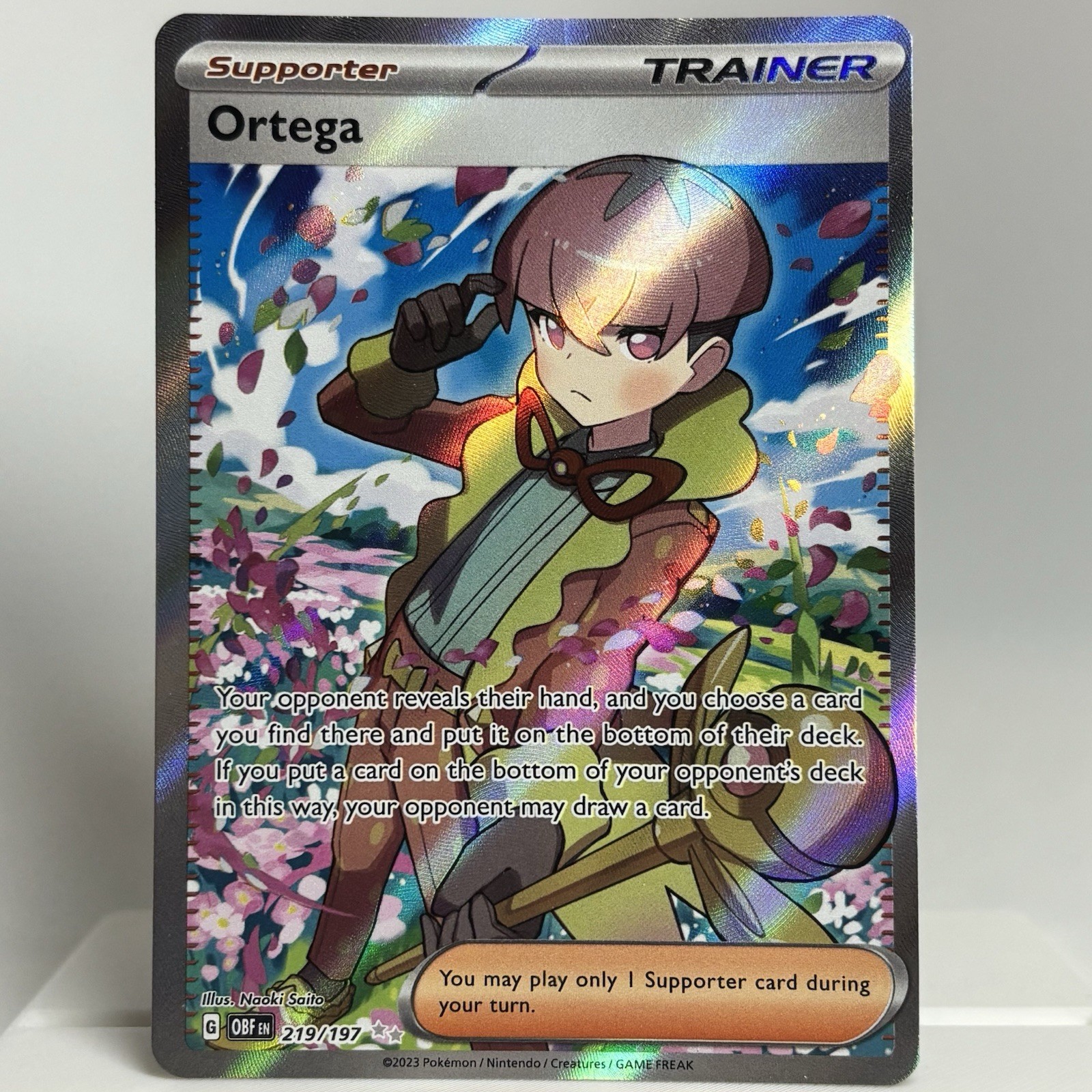 Ortega 219/197 Obsidian Flames (OBF) NM Full Art Pokemon Card IS SELLER