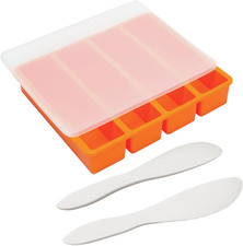 Silicone Butter Molds with Lid, Non-Stick Homemade Butter Mold, Includes 2 Spatu