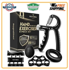 5 PCS Grip Strength Trainer Kit, Hand Gripper Strengthener, Forearm Strengthener