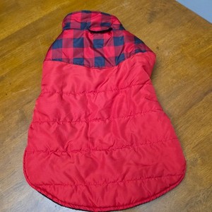 Frisco Large Small to Medium Dog Red Buffalo Plaid Puffer Dog Coat Winter Vest