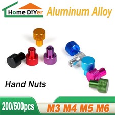 Aluminum Alloy Knurled Thumb Nut M3 M4 M5 M6 Hand Grip Knob Blind Hole Nuts