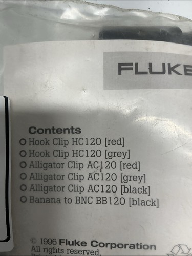 A Fluke HC120 Test Lead Clip Kit Pack Of 3 V-601
