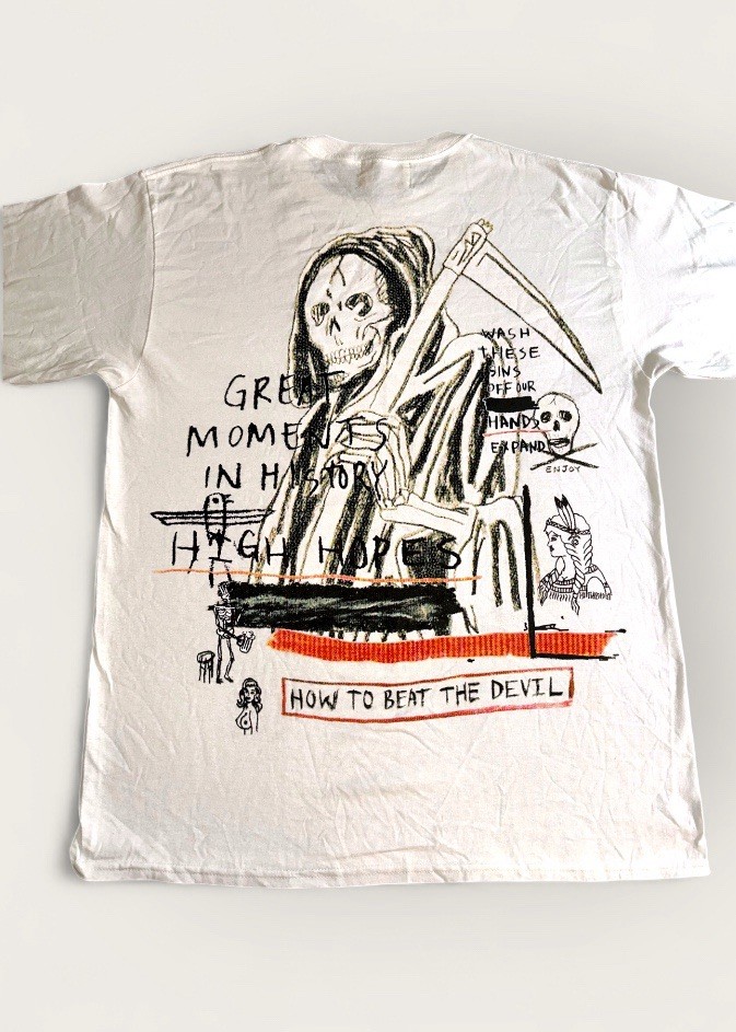 Rare Yeezus “How to Beat the Devil” White Tee – Size L – Kanye × Wes Lang image 2
