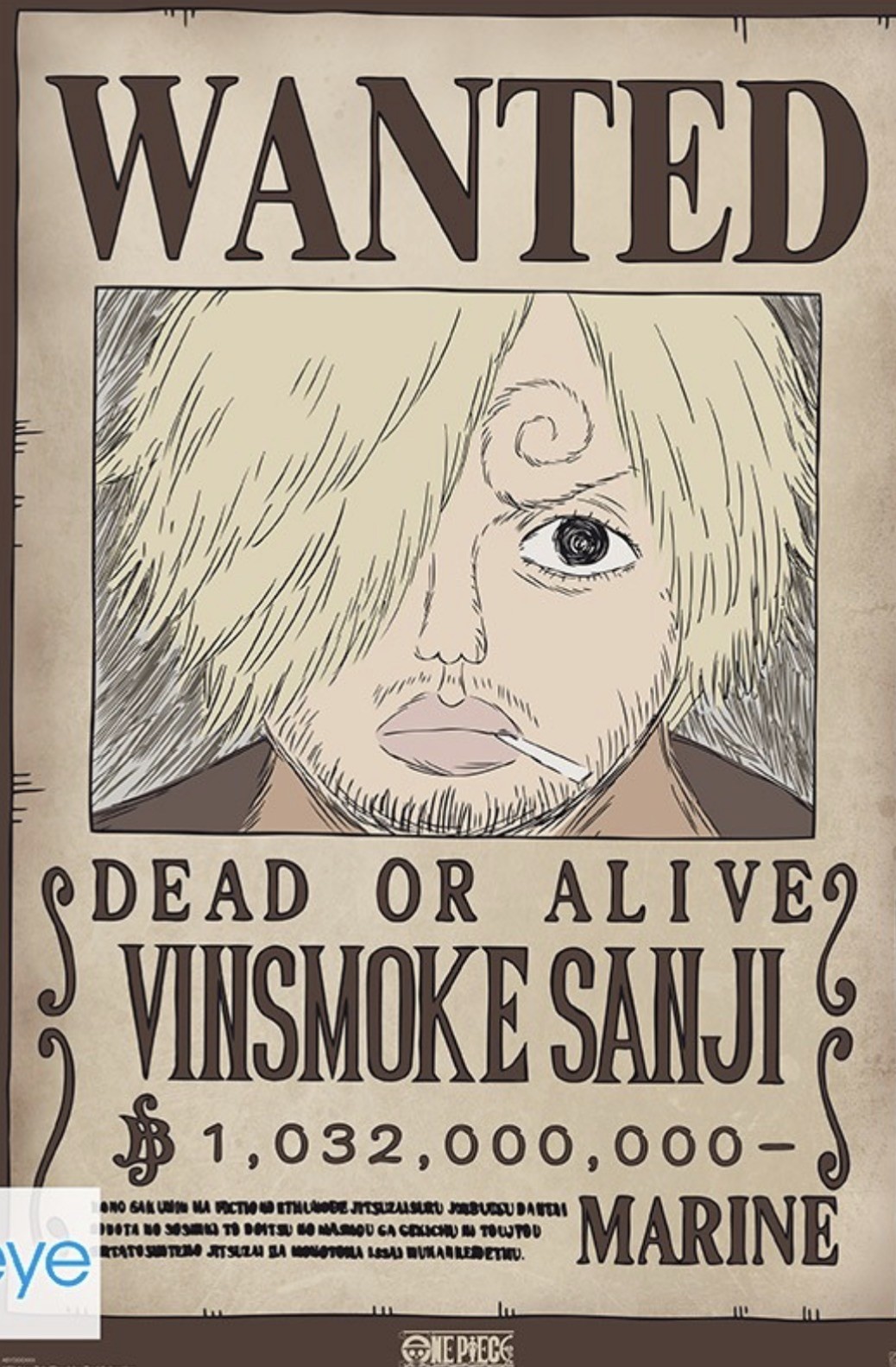 Póster One Piece: GB Eye - Wanted Sanji Wano (Póster Maxi 91.5X61)