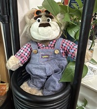 17" Real Talking Bubba Bear Plush Toy 1997 Overalls Glasses By Tyco Very Nice