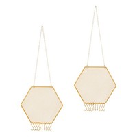 2 Set Ohrringhalter Organizer, Halskettenhalter HäNgender Mit 20 Haken, Hexagone