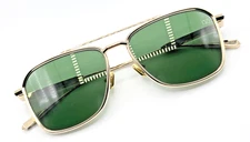 Valentino V-LSTORY II VLS-168A Sunglasses Light Gold Frame Dark Green Lens NEW