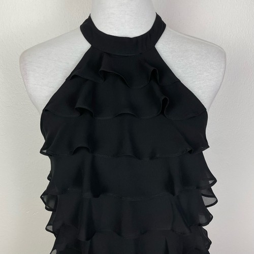 Marciano Los Angeles XS Schwarz Stufen Rüschen Neckholder Mini Cocktailkleid Damen - Bild 2 von 7