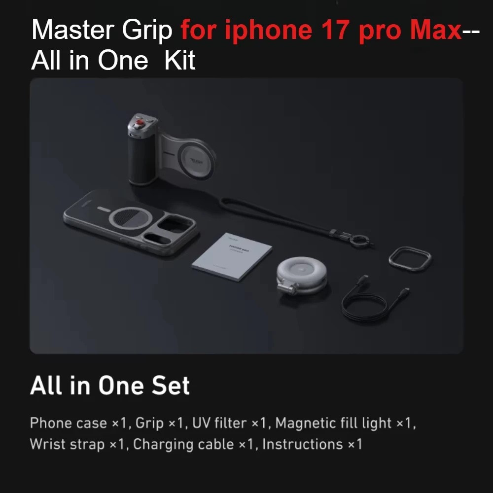 TELESIN Master Grip Kit for iPhone 17 Pro Max Magnetic Phone