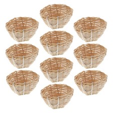 10 Pcs Small Bird Nest Cage Bamboo for Birds Rattan Ornament Nests