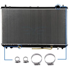 Radiator w/ Universal Oil Hose Clamps For Toyota Camry Solara Lexus ES300 CU1910