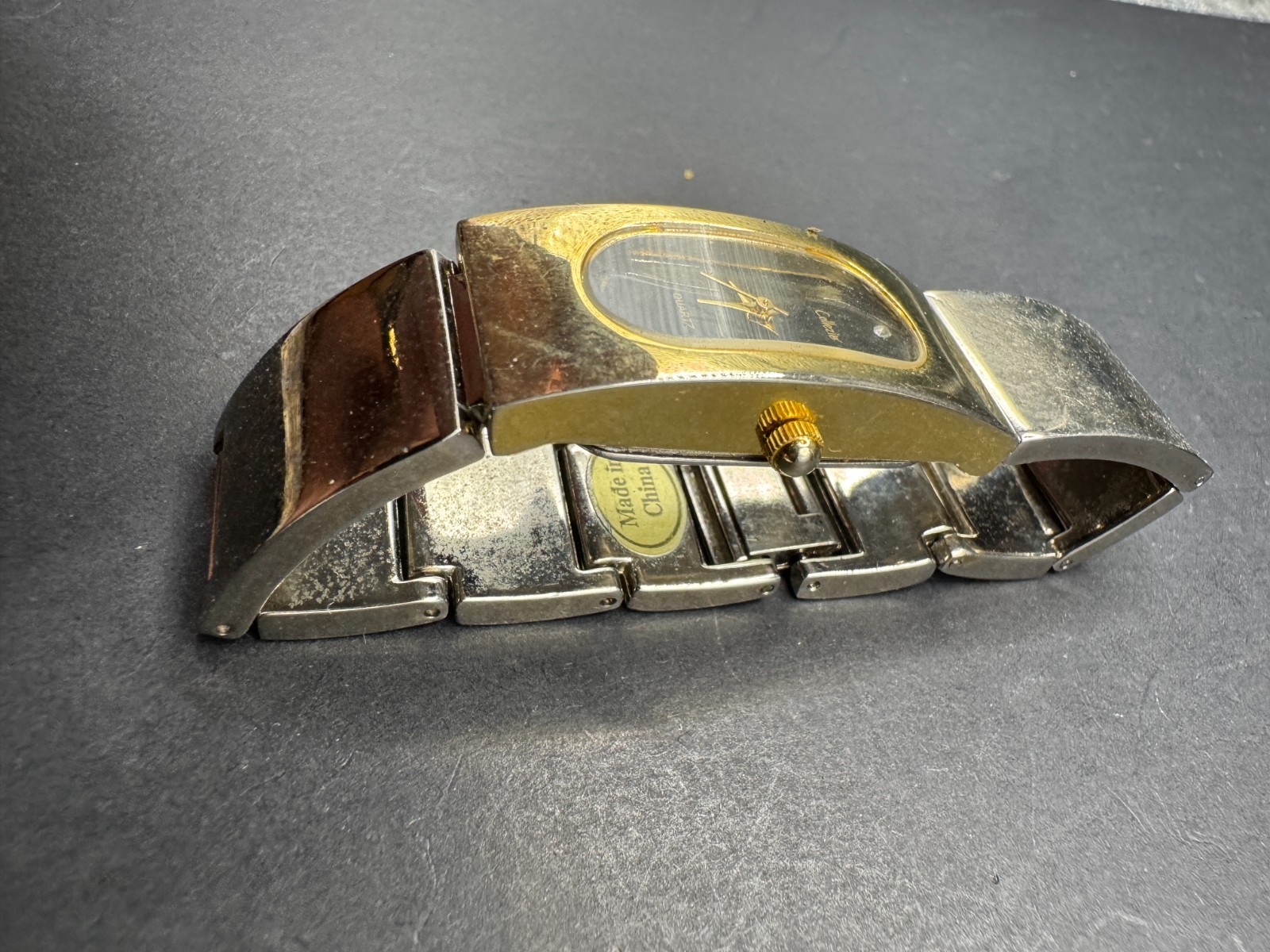 Collezio Diamond Analog Rectangular Two Tone Blac… - image 4