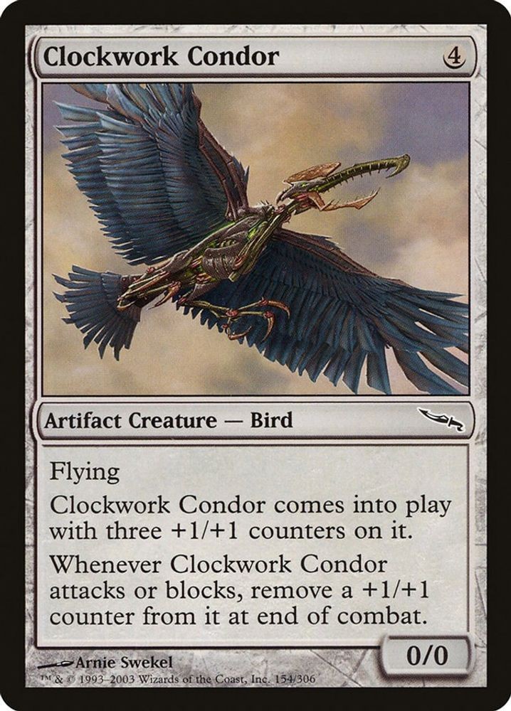 2003 Magic: The Gathering: Mirrodin - Clockwork Condor (#154, C, Lightly Play LP