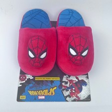 Marvel Spider-Man Red Toddler Slippers Size 11/12 Spiderman Face Non Slip Bottom