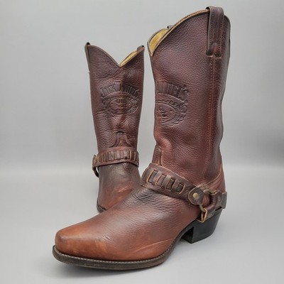 JACK DANIELS OLD NO. 7 BROWN LEATHER HARNESS COWBOY BOOTS MEN'S