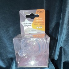 Tommee Tippee Closer to Nature Anti-Colic Fast Flow Silicone Nipples 6m 2pk