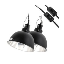 2 Pack Reptile Light Fixture, 8.5in Deep Dome Reptile Lamp Fixture, Optical R...