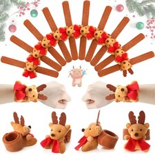 24 Pack Christmas Slap Bracelets, Animal Kids Party Favors