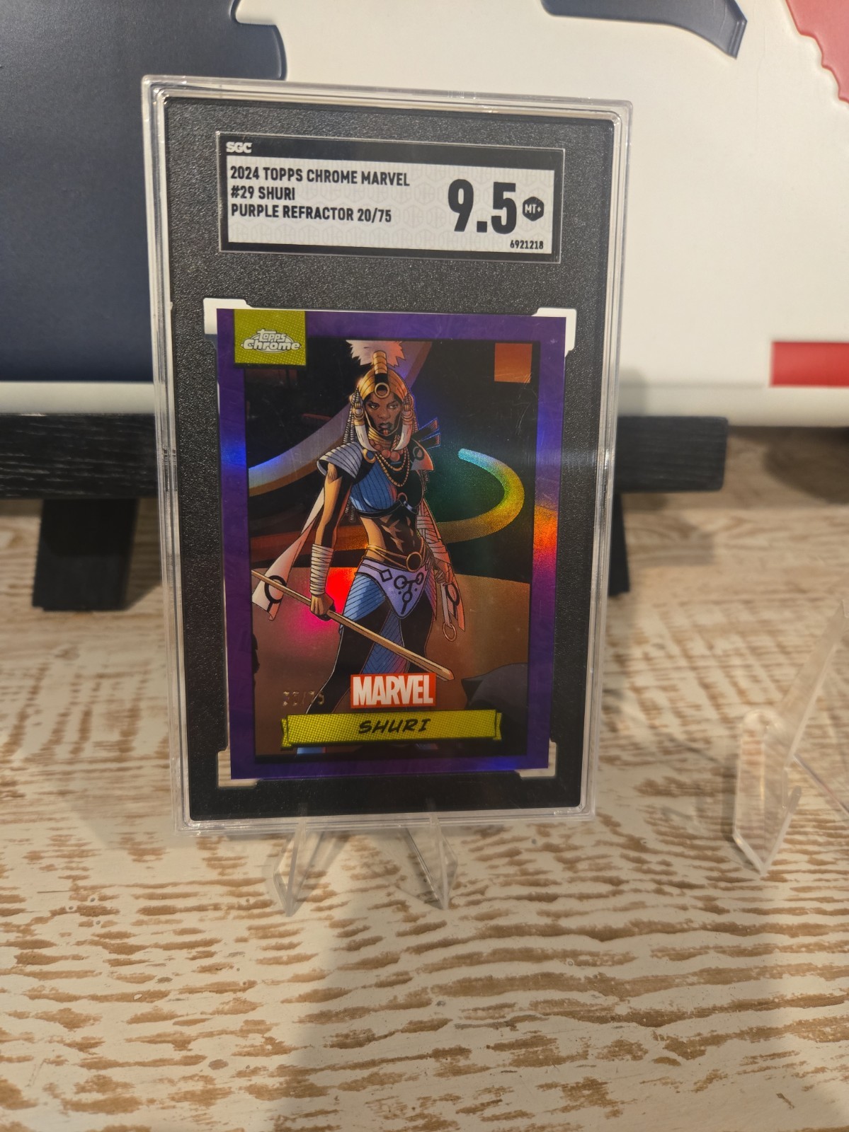 2024 Topps Chrome Marvel #29 Shuri PURPLE Refractor /75 SGC 9.5