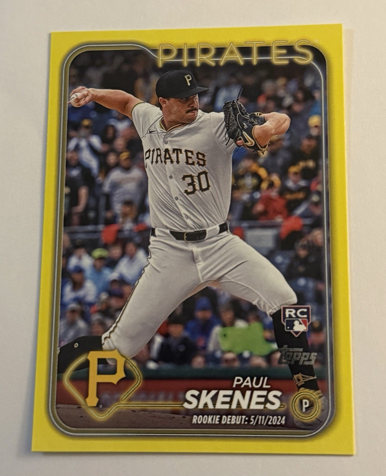 2024 Topps Update Series Paul Skenes RC Yellow Rookie Debut #US288 Pirates