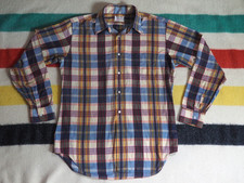 VTG 50s McGregor Scotset Million Mile Polycotton Plaid Madras Button Shirt Men L