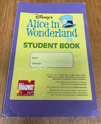 #ad #ad Disney Alice in Wonderland Jr Student Book MTI Broadway Junior Musical Theatre $20.00