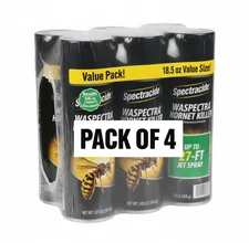 4 Pack Spectracide 18.5oz Wasp & Hornet Twin Value Pack.