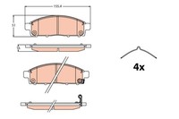 Bremsbelagsatz, Scheibenbremse GDB2124 TRW FüR Mitsubishi
