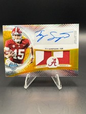 Ty Simpson /50 GOLD Refractor 2025 Bowman U Best Auto Dual Patch DRA-TS Alabama