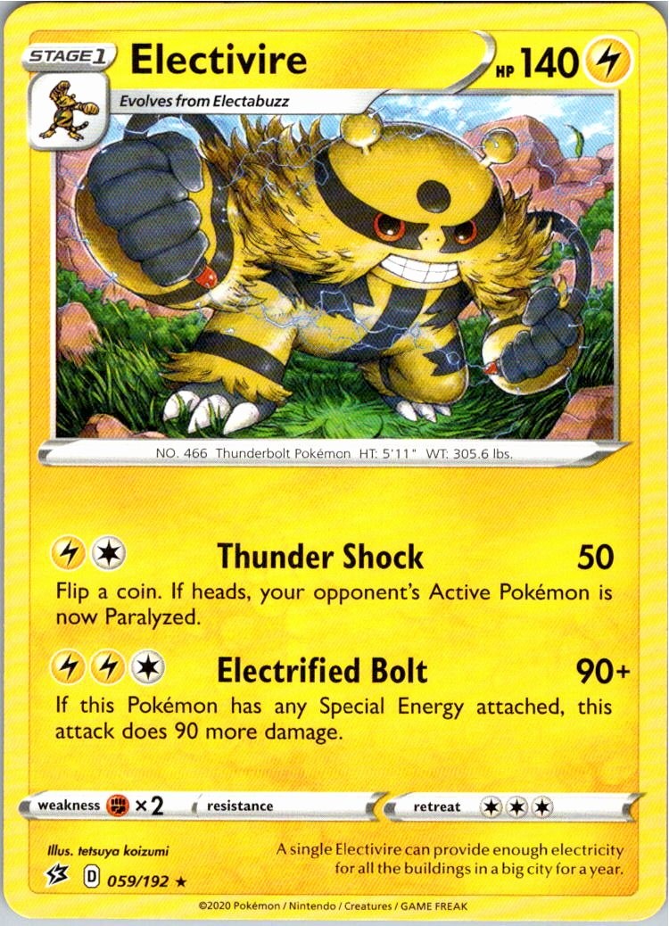 Electivire 059/192 R Rebel Clash Pokemon NM