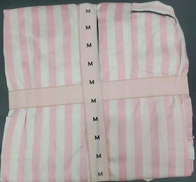 New Victoria's Secret Signature Satin Short Pajama Set Pink Cream Size Medium 