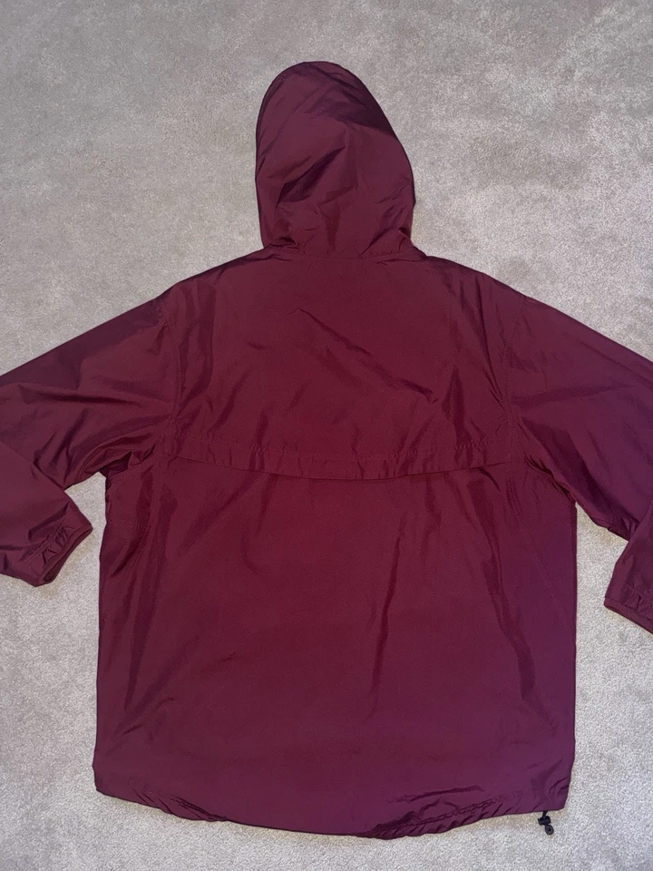 *COMO NUEVO* NIKE Para Hombres XL Borgoña Capucha Lluvia Cortavientos Concha Media Cremallera Foto 2 de 4