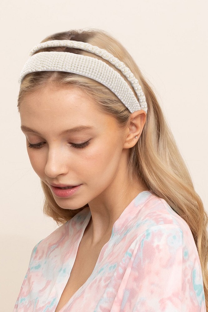 Do Everything in Love Women Fashion Pearl Headband Set