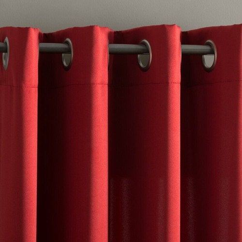 One Sun Zero Becca Energy Efficient Grommet Top Curtain Panel 40"x 95" Brick Red - Picture 2 of 4