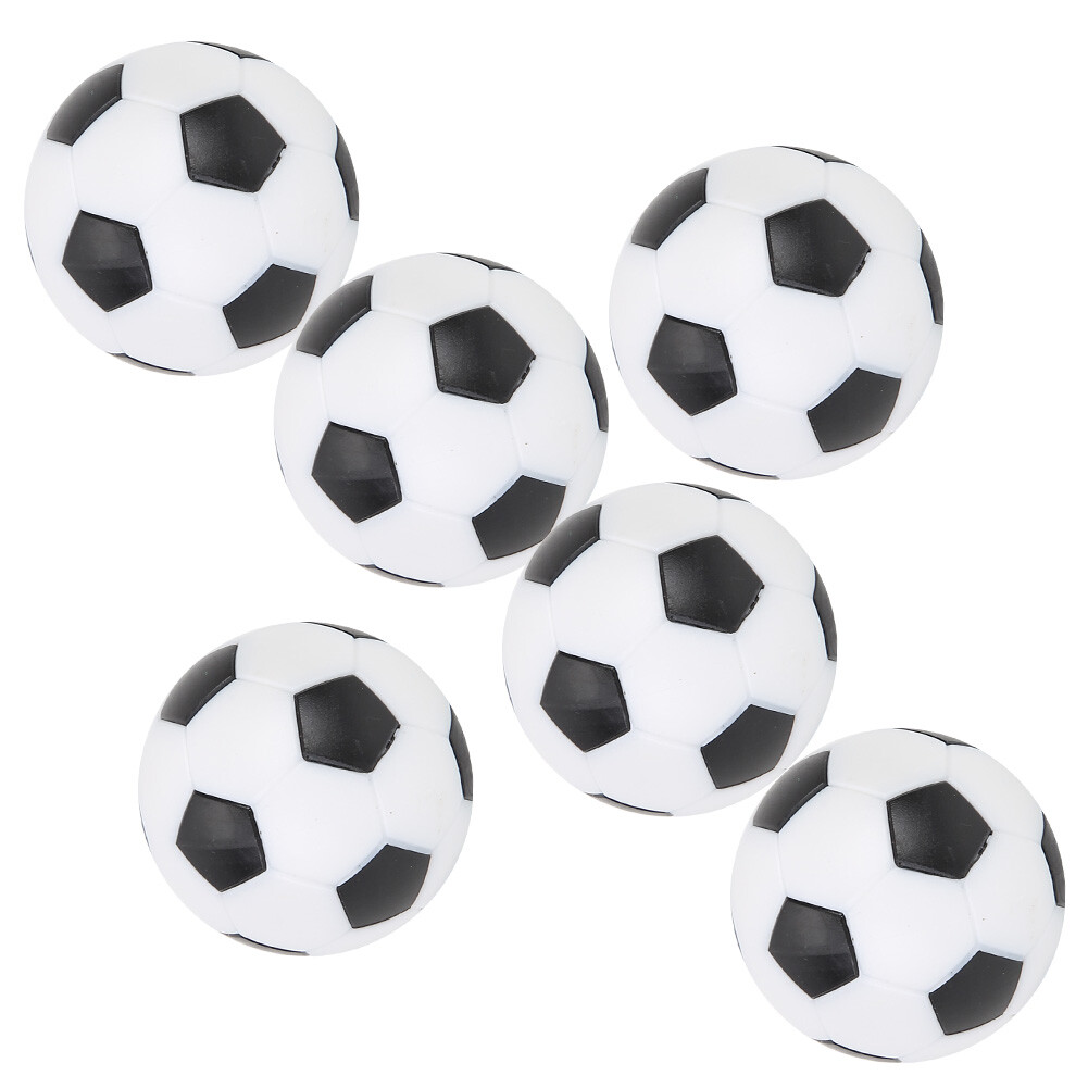 6PcsTable Soccer Footballs Replacement Mini Plastic Black And White